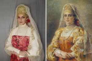 Konstantin Makovsky Portrait Of Countess Yusupova In The Russian Costume 1900